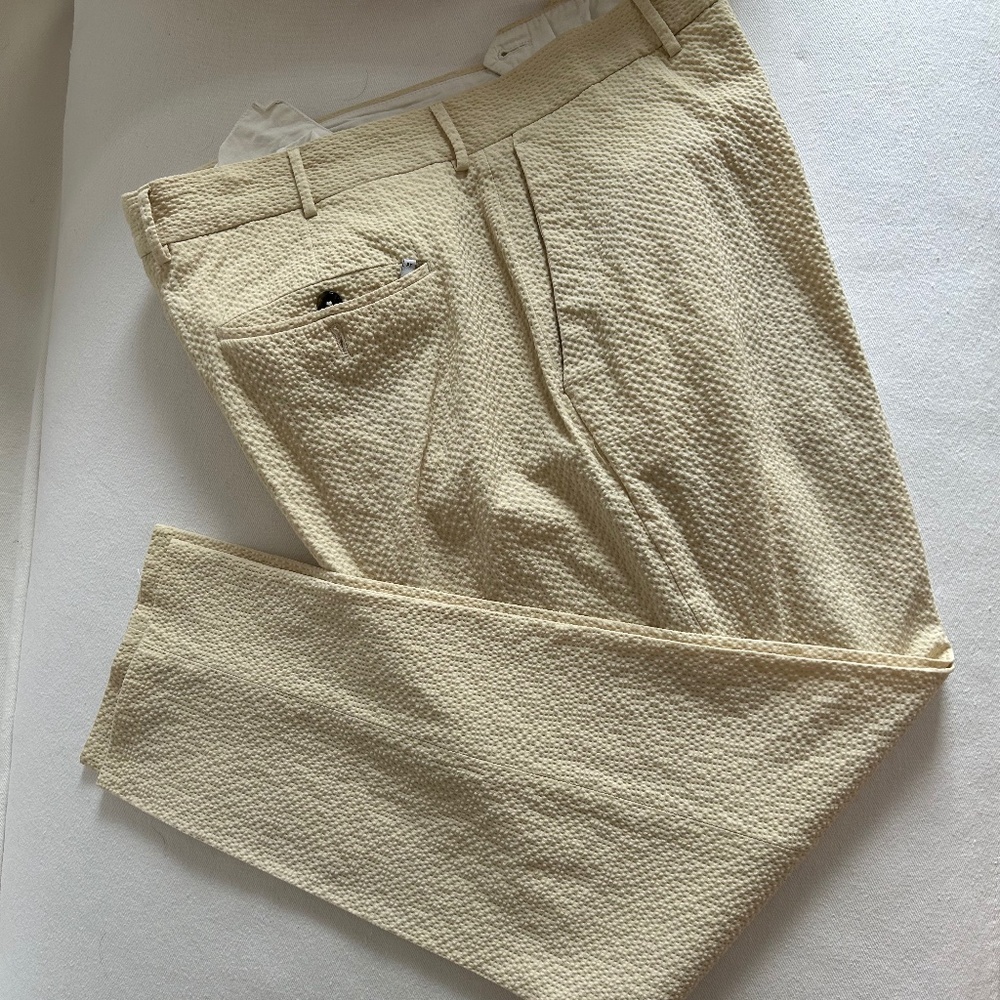 Pantaloni Torino cream seersucker trousers IT54/US36